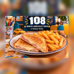 PLATO INFANTIL 108-BIKINI (JAMON DULCE Y QUESO) CON PATATAS FRITAS