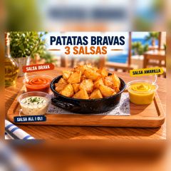 PATATAS BRAVAS (3 SALSAS APARTE)