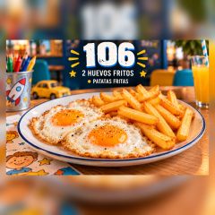 PLATO INFANTIL 106-DOS HUEVOS FRITOS CON PATATAS FRITAS