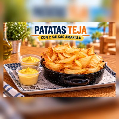 PATATAS TEJA (CON 2 SALSAS AMARILLAS APARTE) – imagen 1