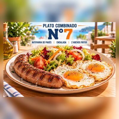 P.C.-7.BUTIFARRA DE PAGÉS, ENSALADA Y DOS HUEVOS – imagen 1
