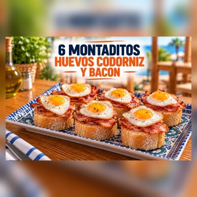 6 MONTADITOS HUEVOS CODORNIZ Y BACON – imagen 1