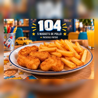 PLATO INFANTIL 104-NUGGETS DE POLLO CON PATATAS FRITAS – imagen 1
