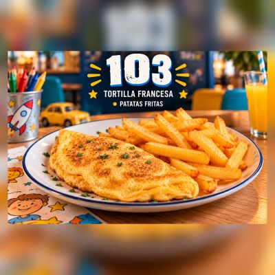 PLATO INFANTIL 103-TORTILLA FRANCESA CON PATATAS FRITAS – imagen 1
