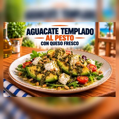 AGUACATE TEMPLADO AL PESTO CON QUESO FRESCO – imagen 1